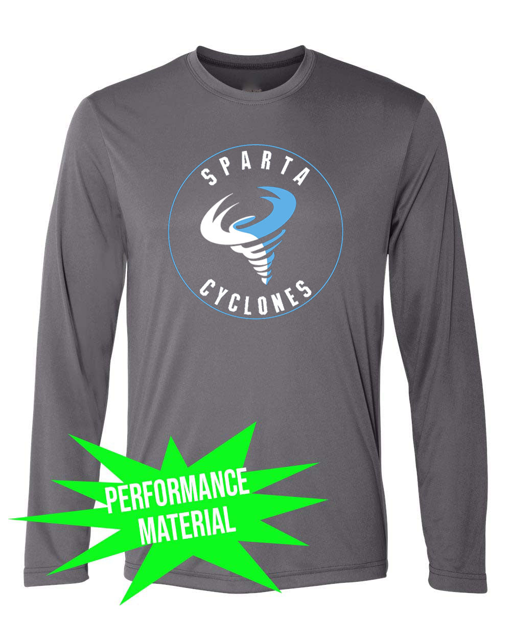 Sparta Cyclones Performance Material Long Sleeve Shirt Design 1
