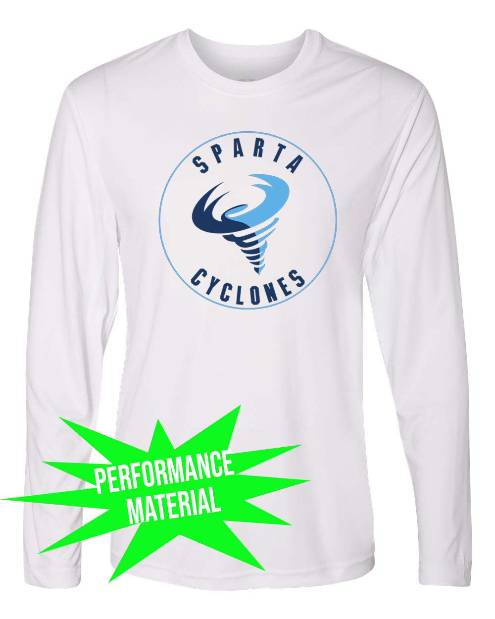 Sparta Cyclones Performance Material Long Sleeve Shirt Design 1