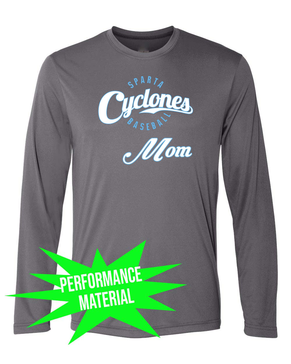 Sparta Cyclones Performance Material Long Sleeve Shirt Design 2