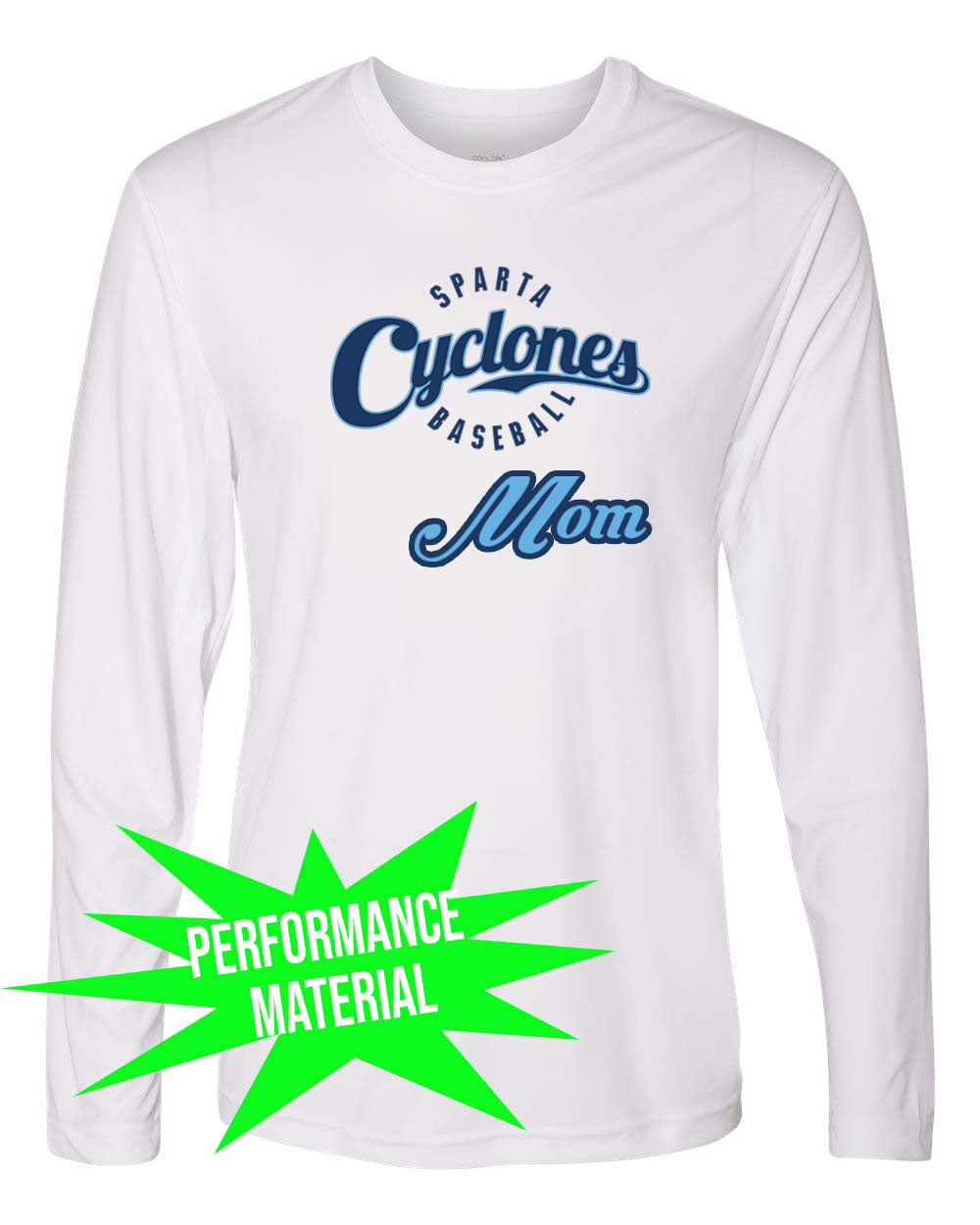 Sparta Cyclones Performance Material Long Sleeve Shirt Design 2