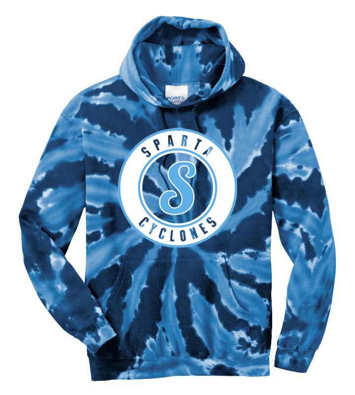 Sparta Cyclones Tie-Dye Hooded Sweatshirt Design 3