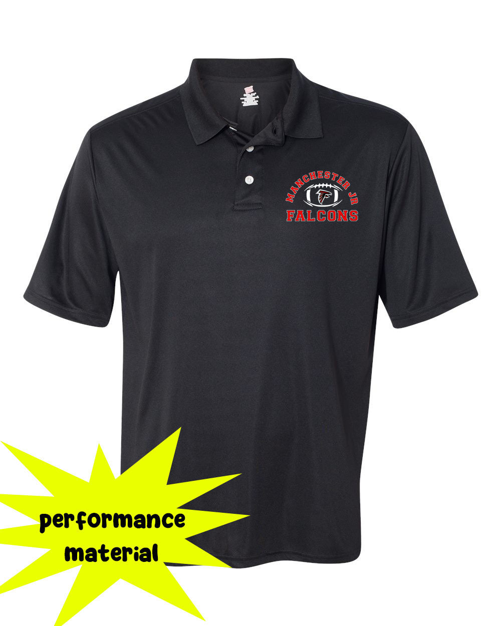Falcons Football Performance Material Polo T-Shirt Design 1