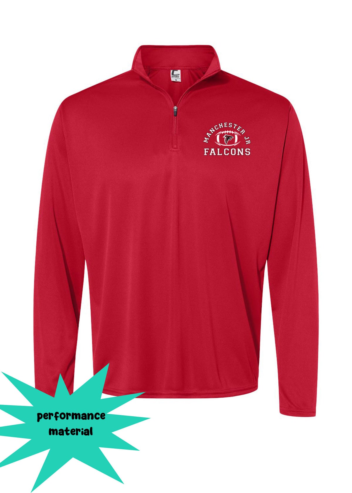 Falcons Football Quarter Zip Long Sleeve Design 1