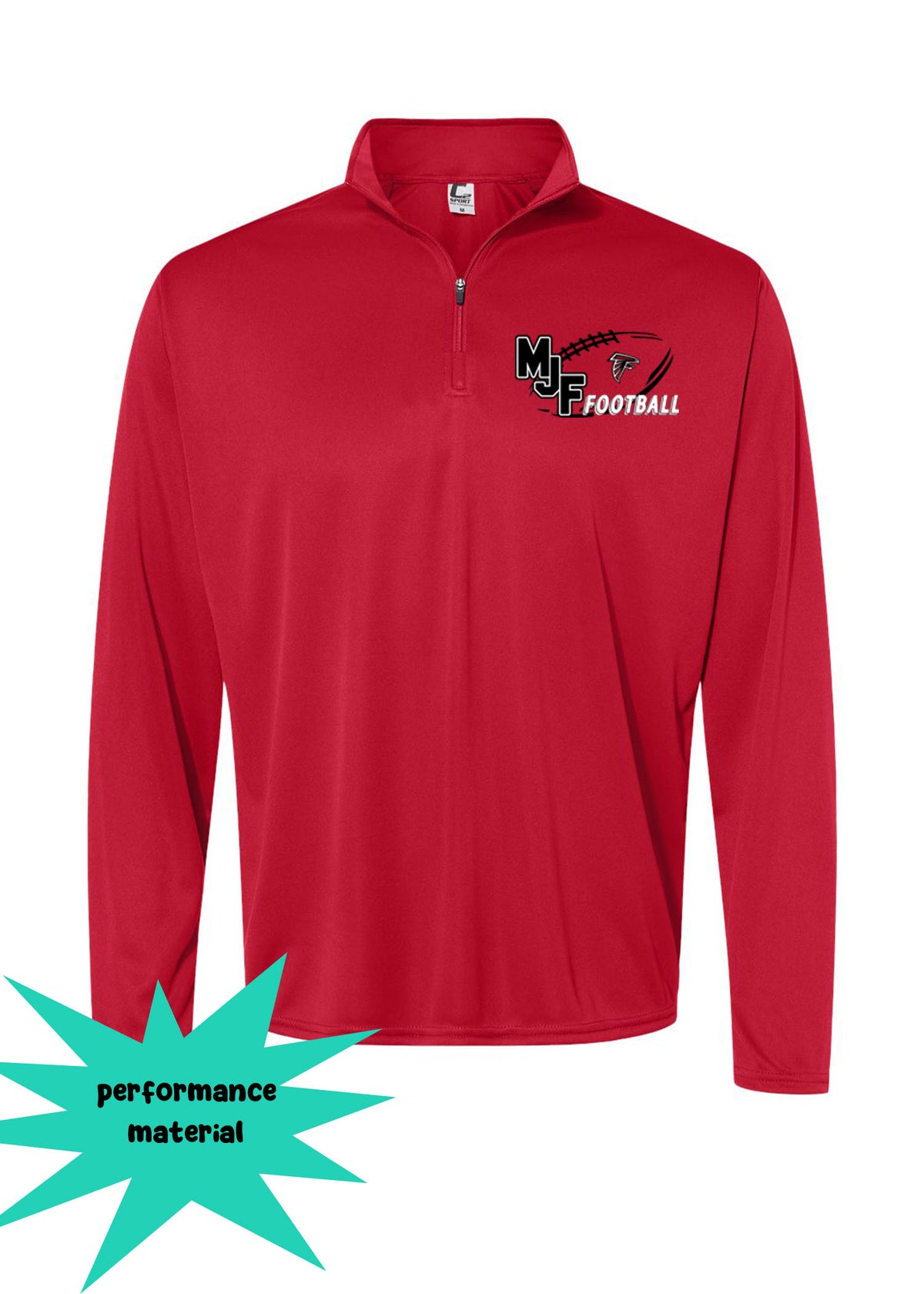 Falcons Football Quarter Zip Long Sleeve Design 2