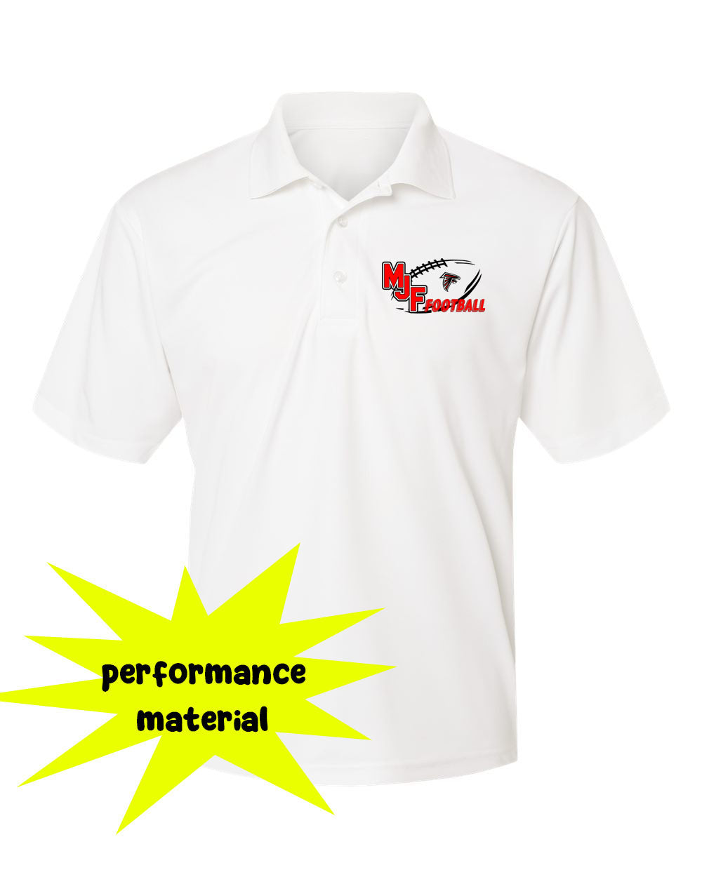 Falcons Football Performance Material Polo T-Shirt Design 2