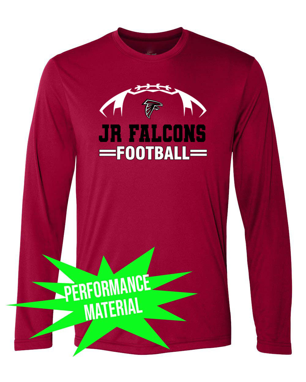 Falcons Football Performance Material Long Sleeve Shirt Design 3