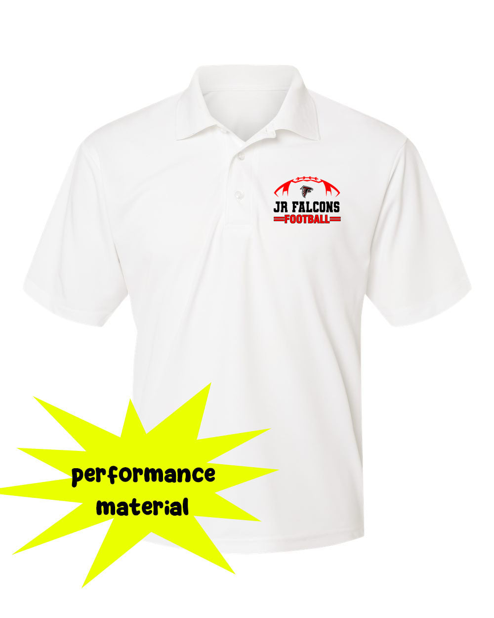 Falcons Football Performance Material Polo T-Shirt Design 3