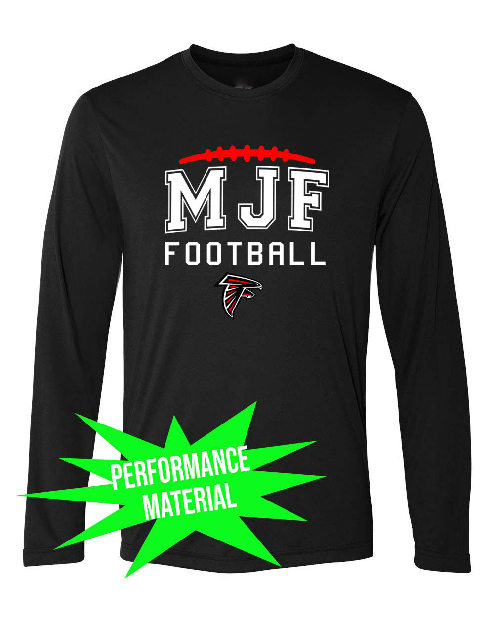 Falcons Football Performance Material Long Sleeve Shirt Design 4