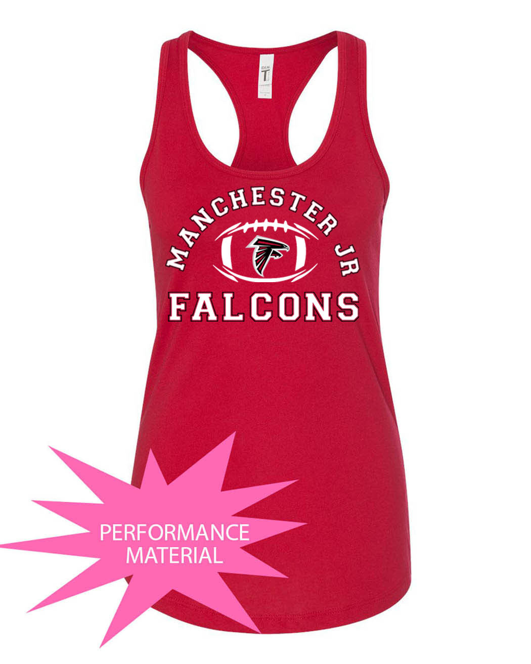 Falcons Football Performance Racerback Tank Top Design 1