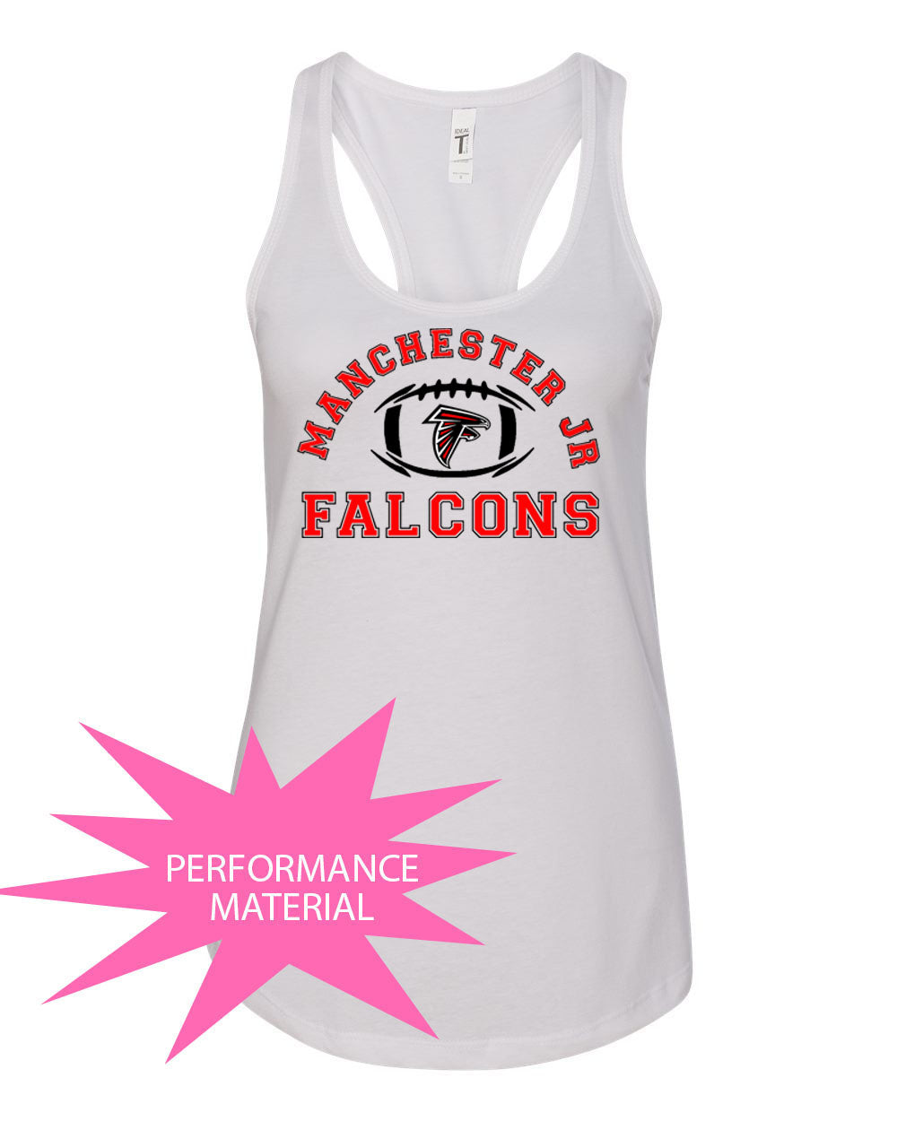 Falcons Football Performance Racerback Tank Top Design 1