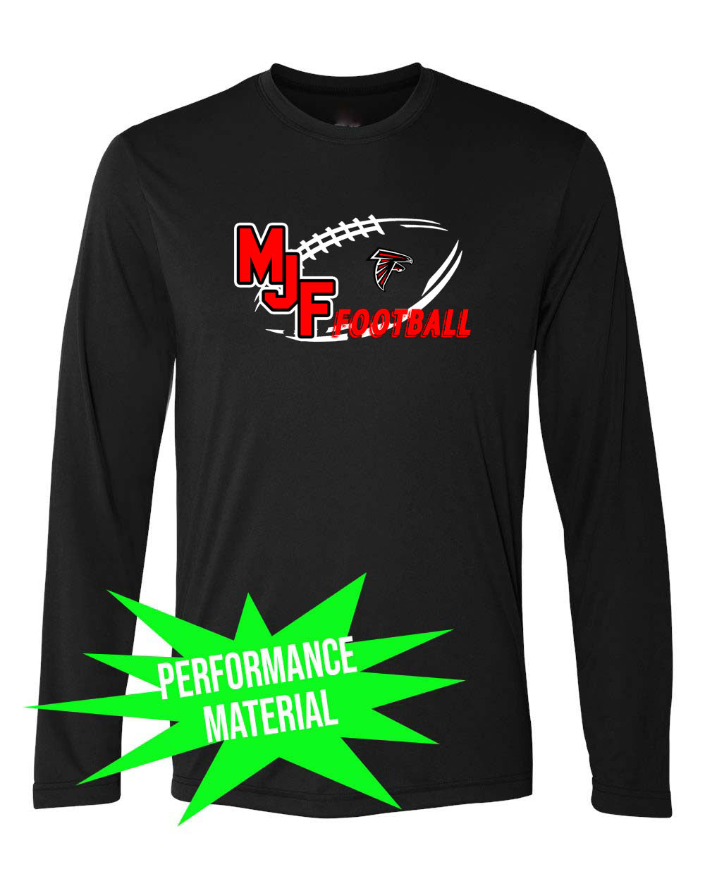 Falcons Football Performance Material Long Sleeve Shirt Design 2