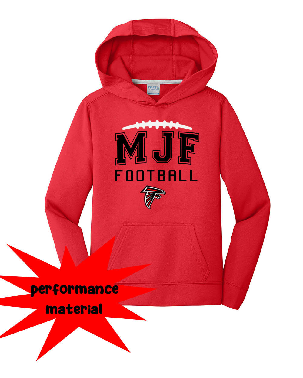 Falcons Football Performance Hooded Sweatshirt Design 4