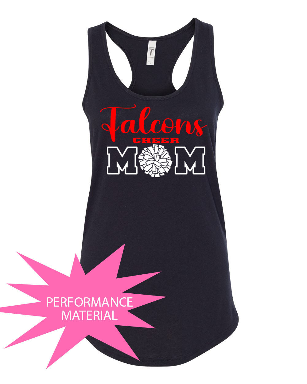 Falcons Cheer Performance Racerback Tank Top Design 1