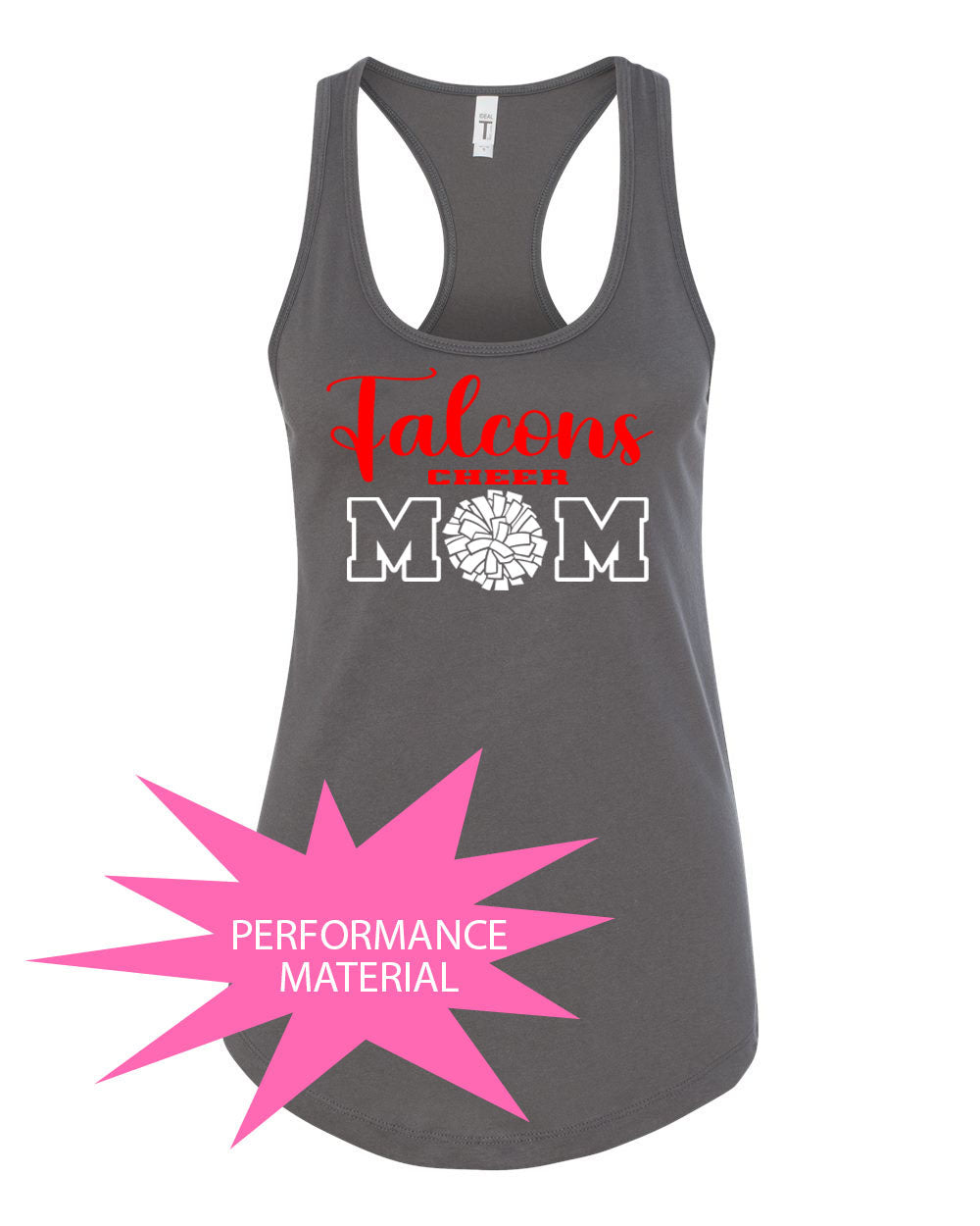 Falcons Cheer Performance Racerback Tank Top Design 1