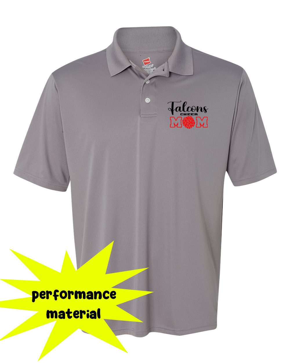 Falcons Cheer Performance Material Polo T-Shirt Design 1