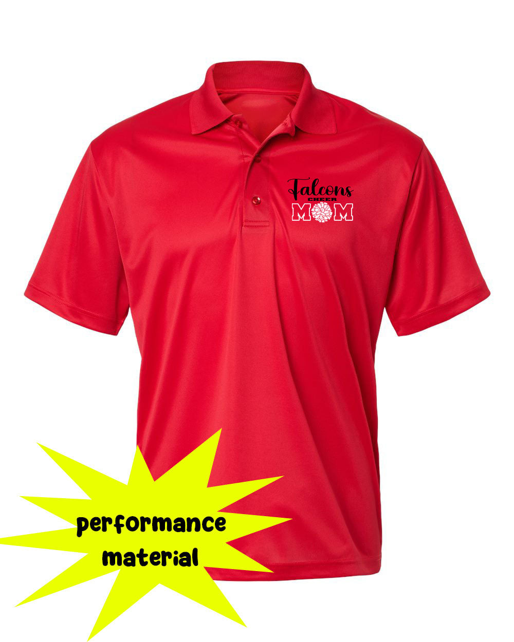 Falcons Cheer Performance Material Polo T-Shirt Design 1