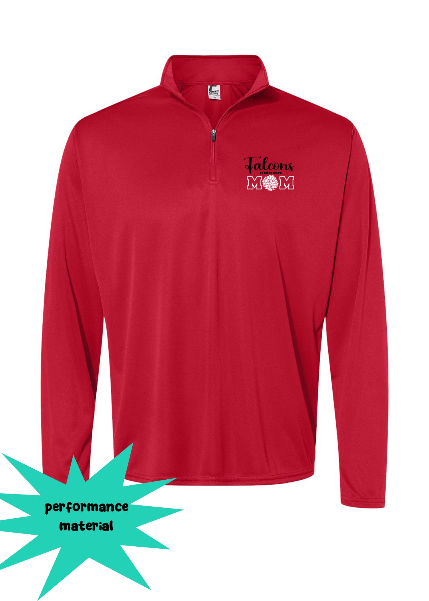 Falcons Cheer Quarter Zip Long Sleeve Design 1