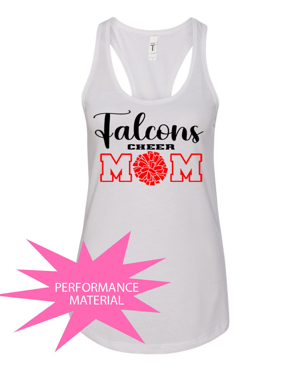 Falcons Cheer Performance Racerback Tank Top Design 1