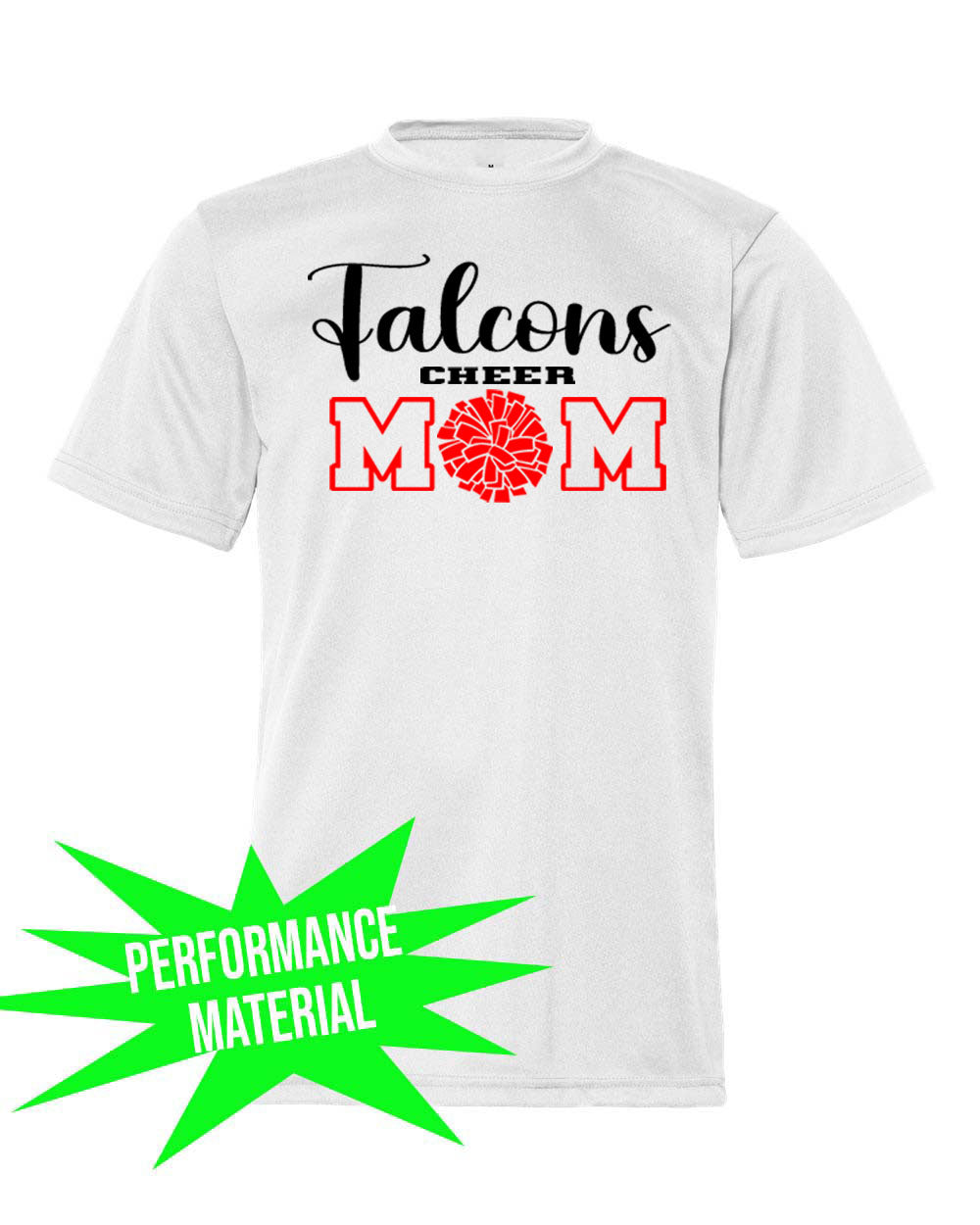 Falcons Cheer Performance Material T-Shirt Design 1