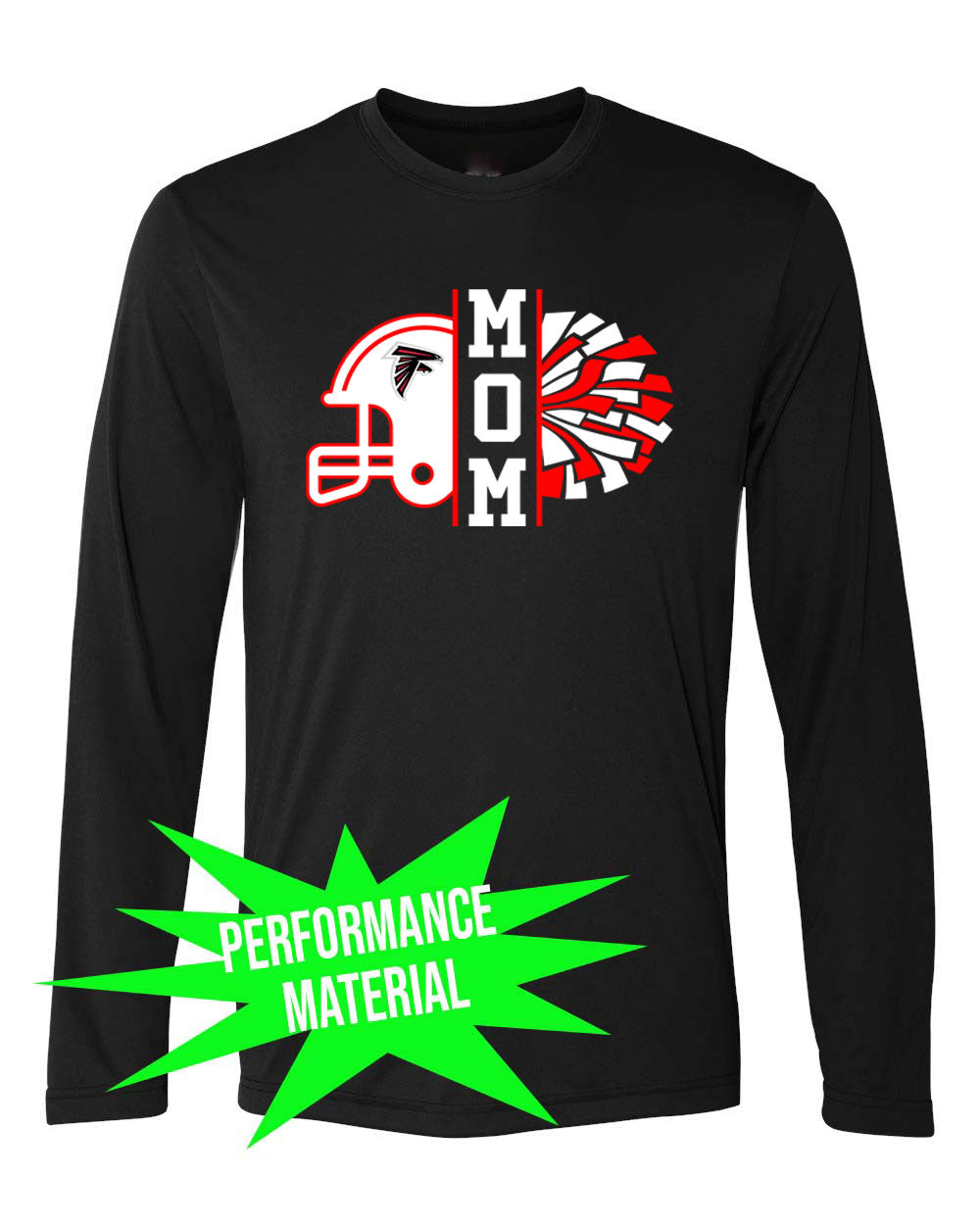 Falcons Cheer Performance Material Long Sleeve Shirt Design 2