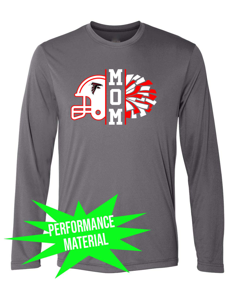Falcons Cheer Performance Material Long Sleeve Shirt Design 2