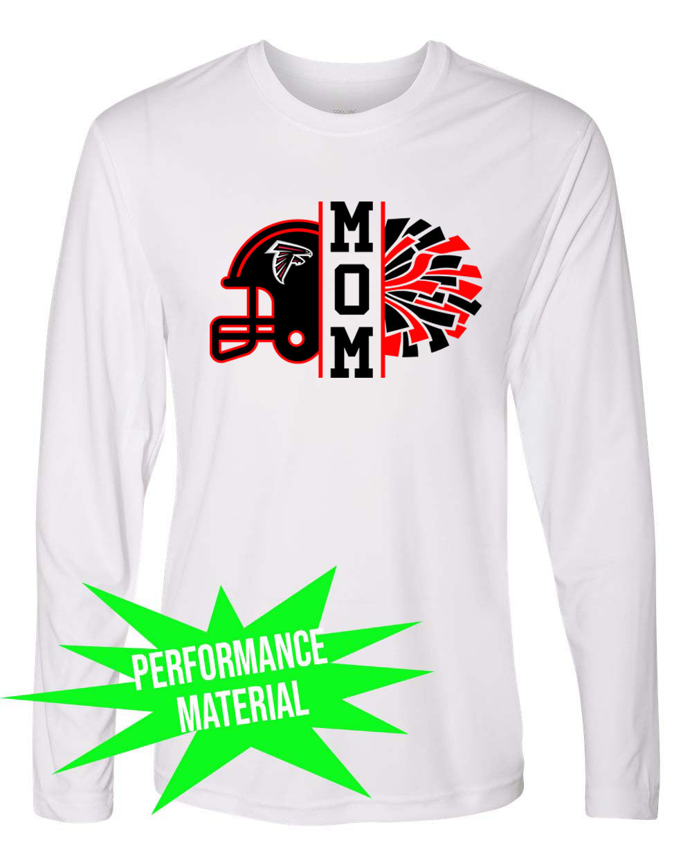 Falcons Cheer Performance Material Long Sleeve Shirt Design 2