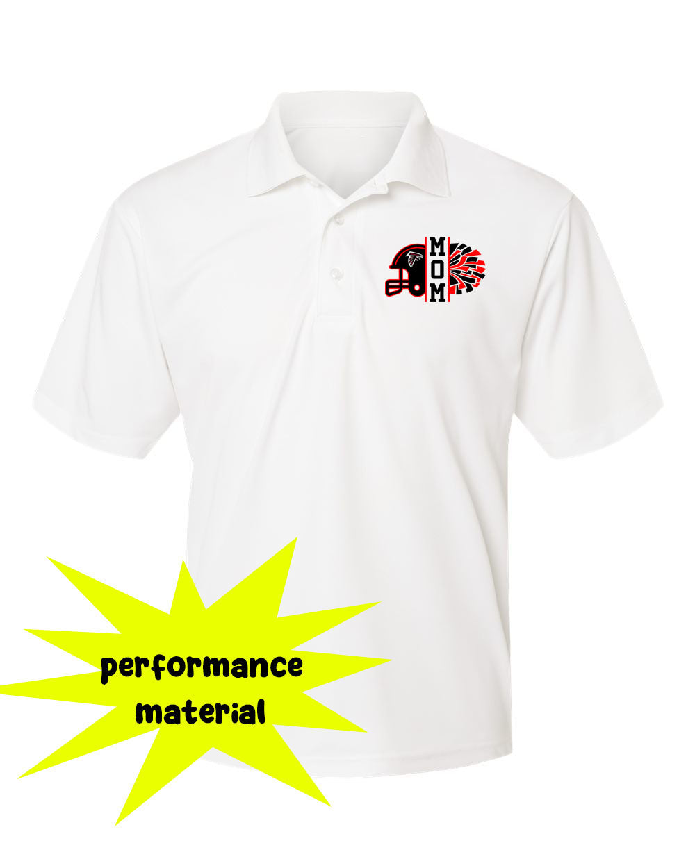 Falcons Cheer Performance Material Polo T-Shirt Design 2