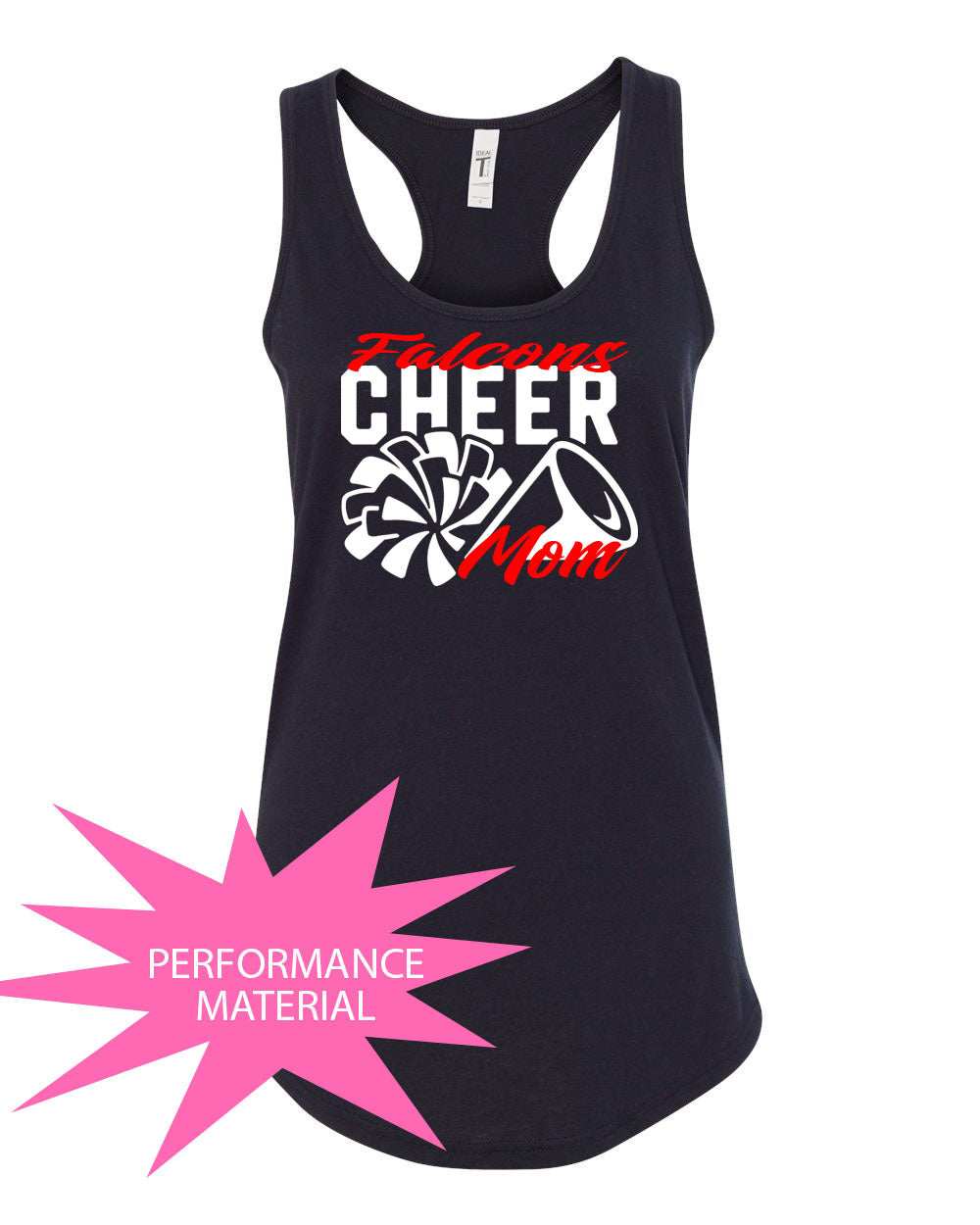 Falcons Cheer Performance Racerback Tank Top Design 3