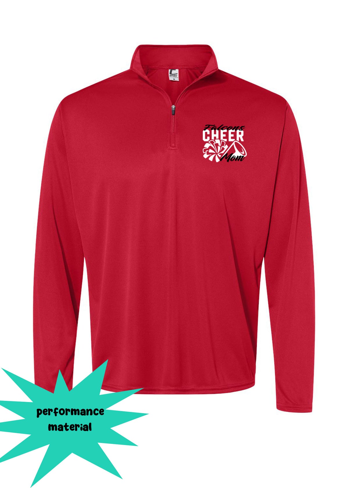 Falcons Cheer Quarter Zip Long Sleeve Design 3