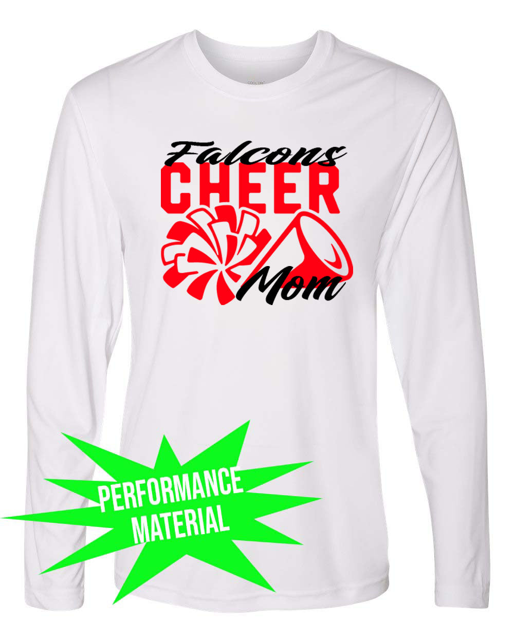 Falcons Cheer Performance Material Long Sleeve Shirt Design 3