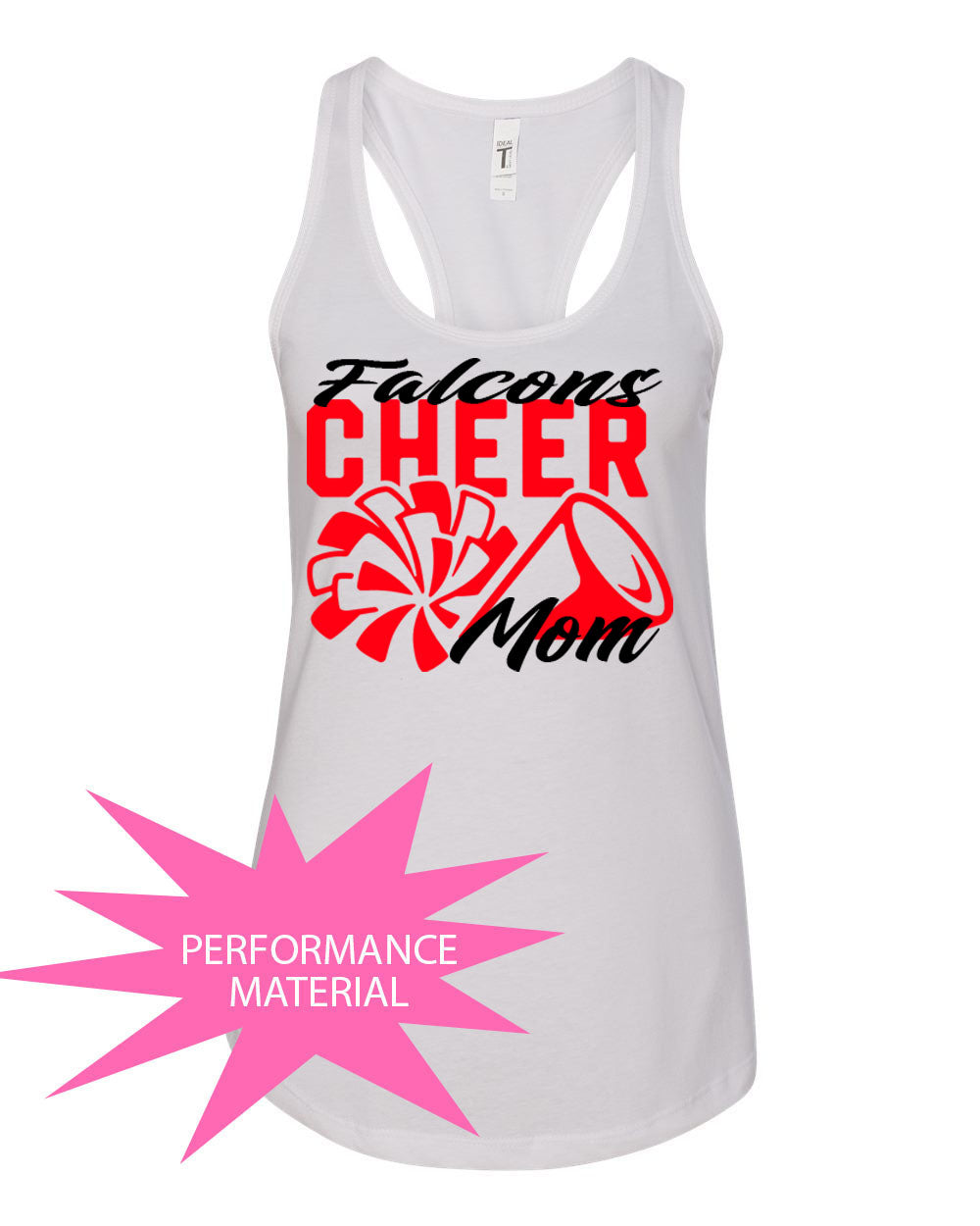 Falcons Cheer Performance Racerback Tank Top Design 3