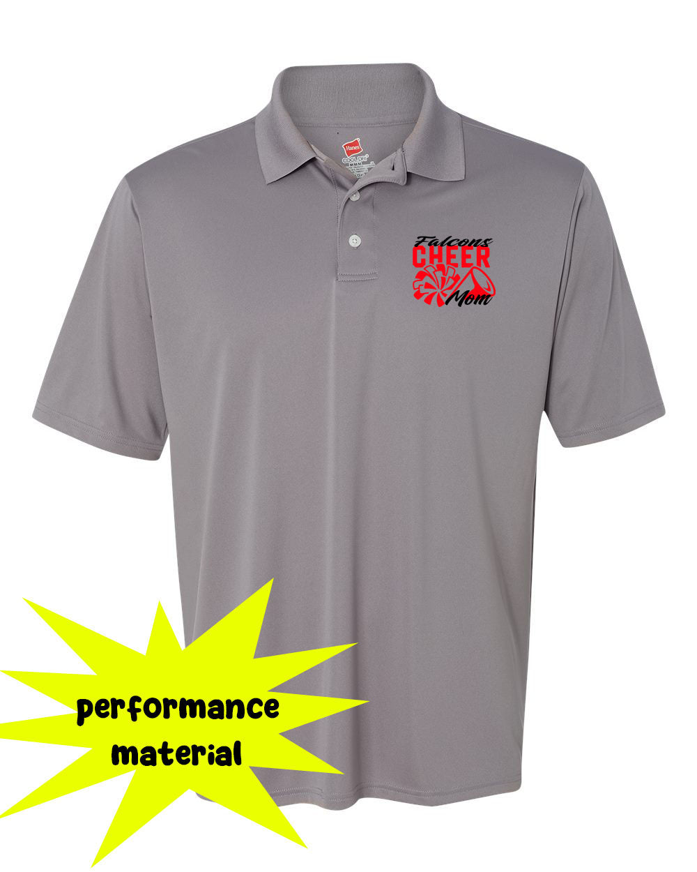 Falcons Cheer Performance Material Polo T-Shirt Design 3