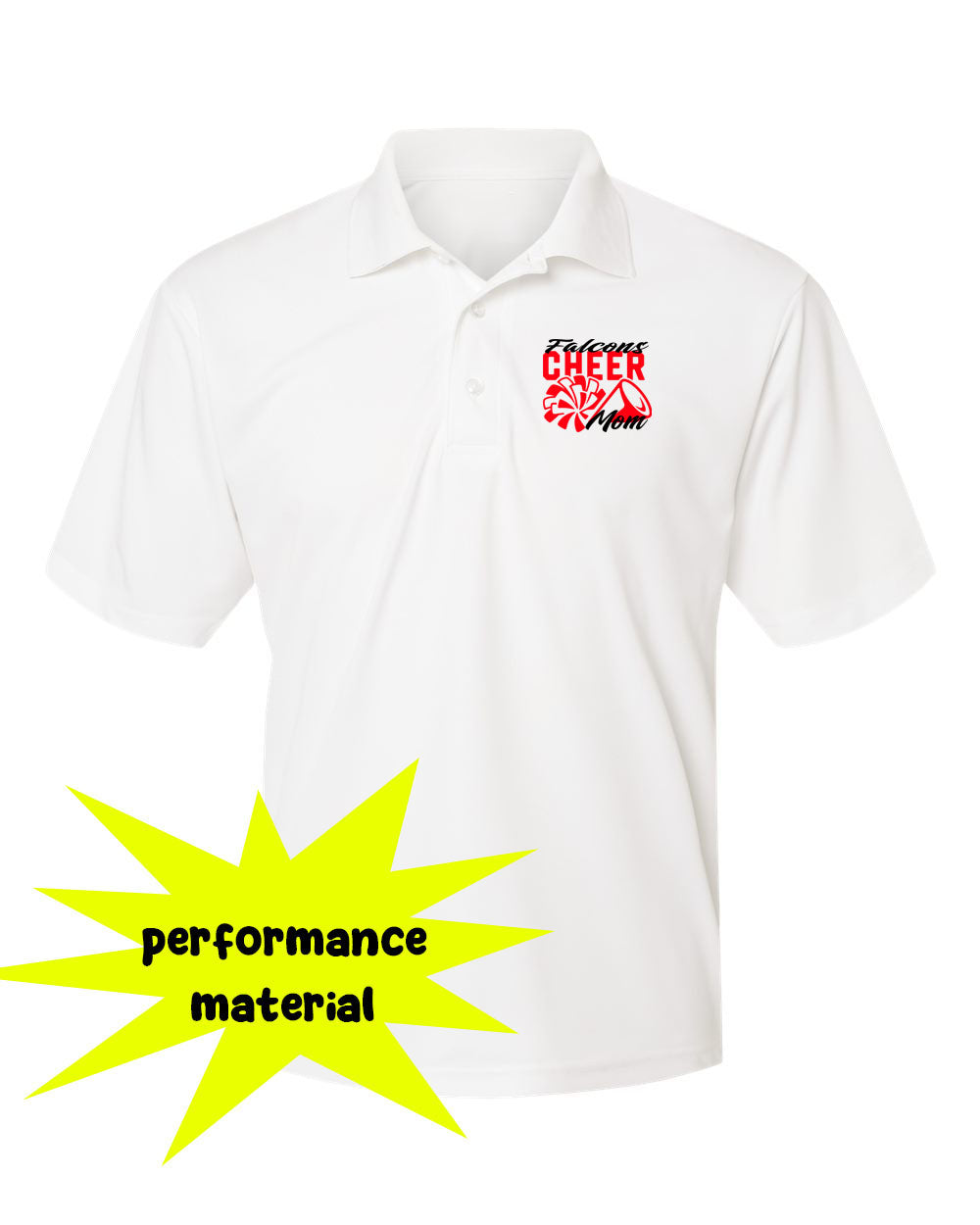 Falcons Cheer Performance Material Polo T-Shirt Design 3