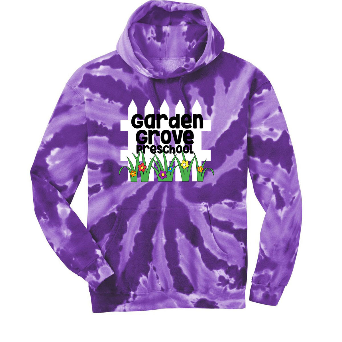 Garden Grove Tie-Dye Hooded Sweatshirt Design 1
