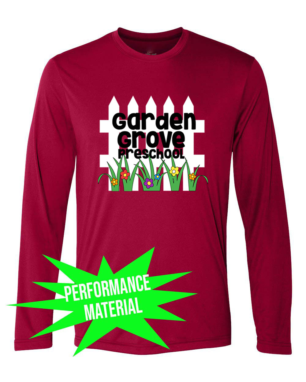 Garden Grove Performance Material Long Sleeve Shirt Design 1