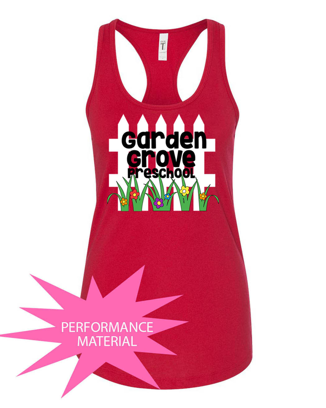 Garden Grove Performance Racerback Tank Top Design 1