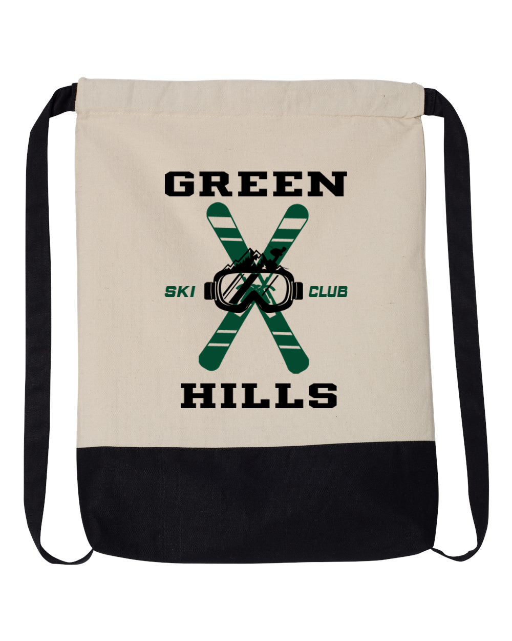 Green Hills Ski Club Design 2 Drawstring Bag