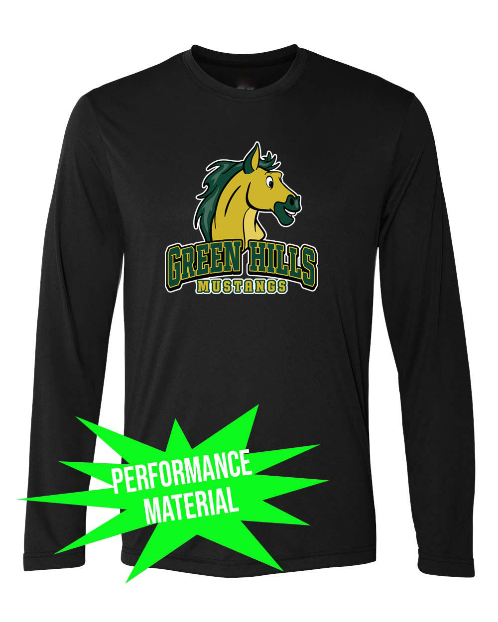 Green Hills Performance Material Long Sleeve Shirt Design 14