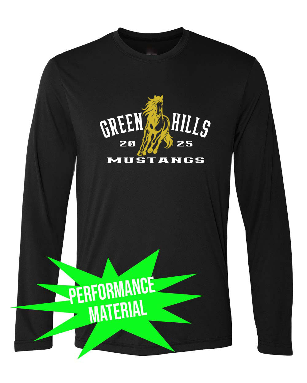 Green Hills Performance Material Long Sleeve Shirt Design 20