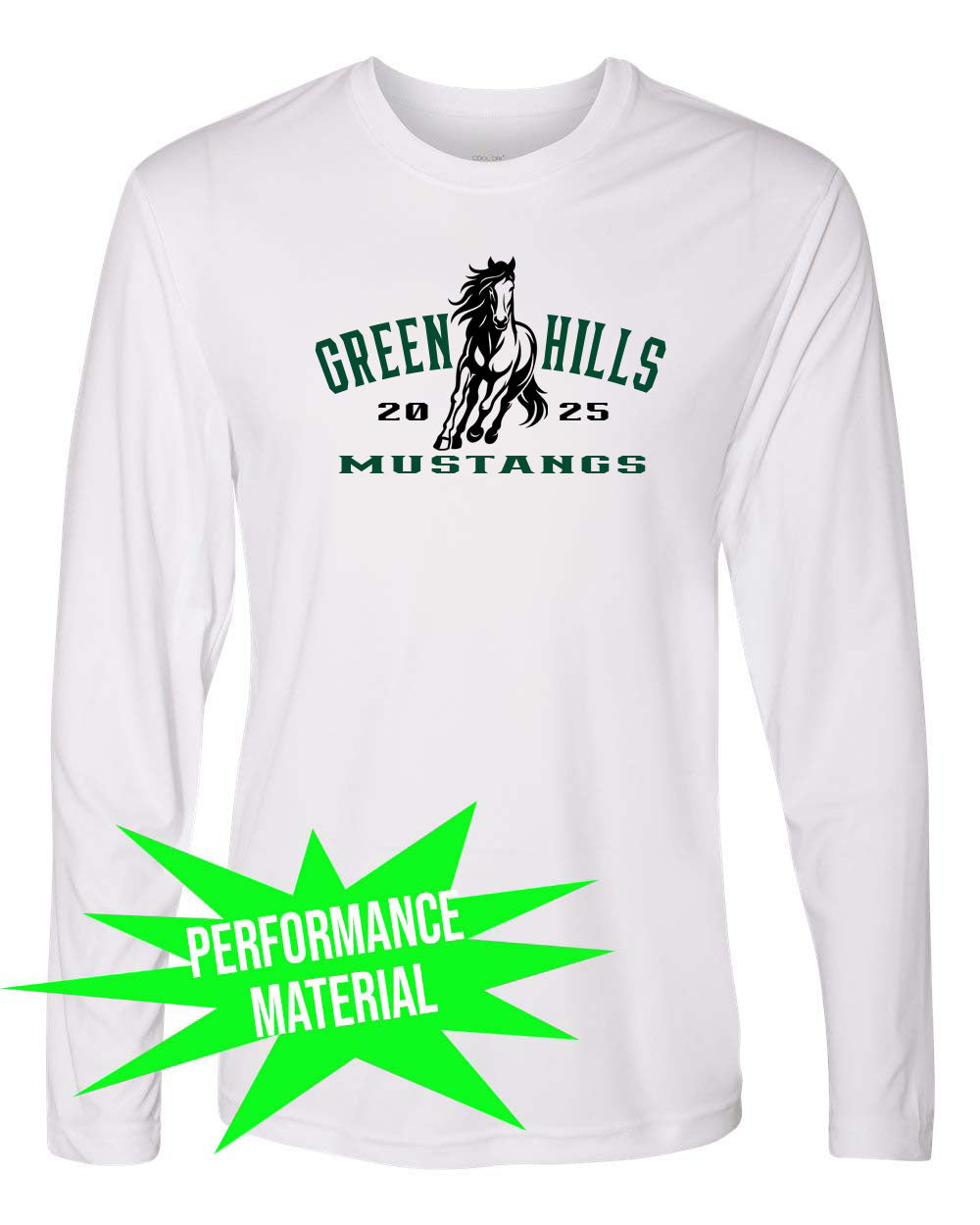 Green Hills Performance Material Long Sleeve Shirt Design 20
