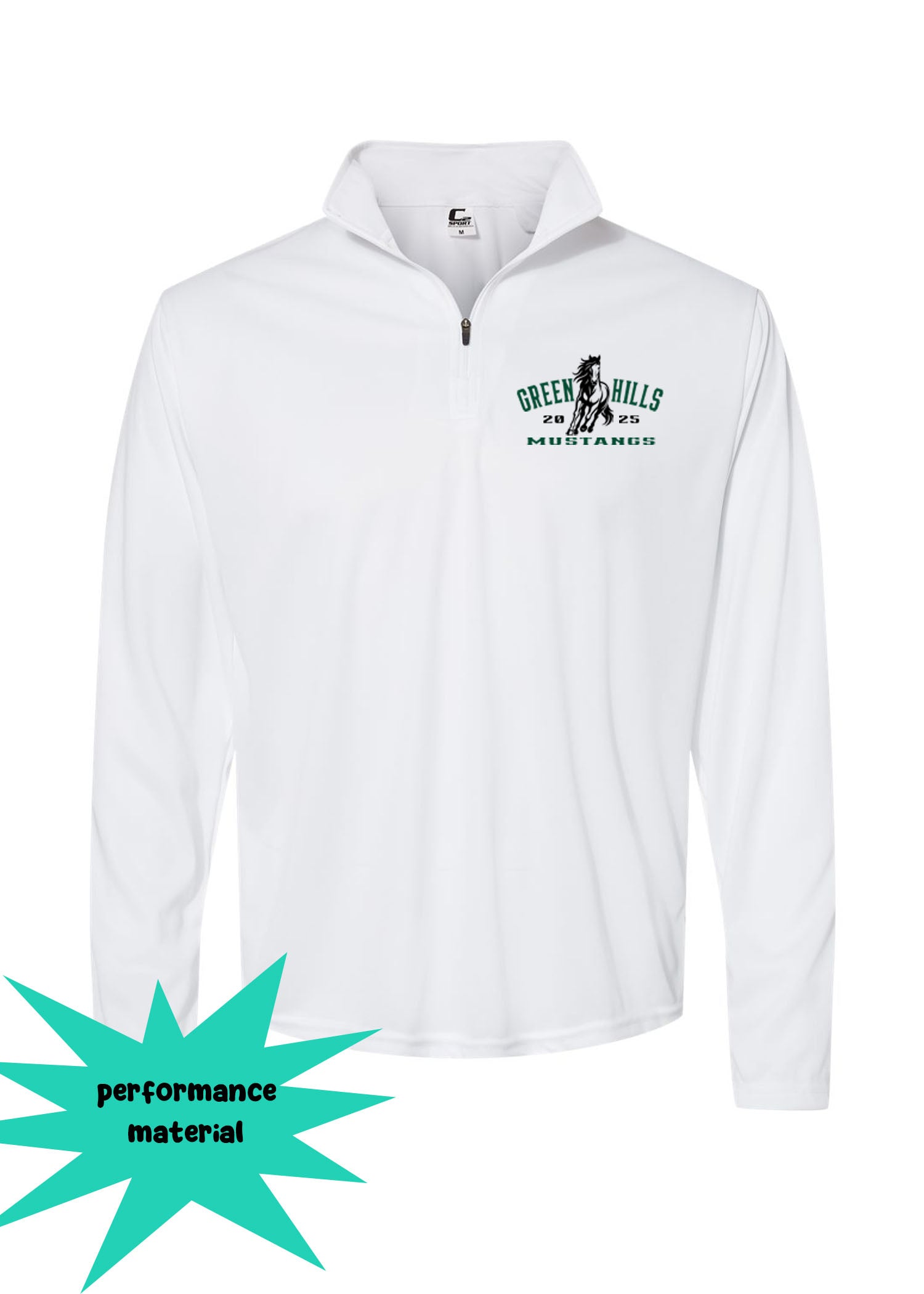 Green Hills Quarter Zip Long Sleeve Design 20