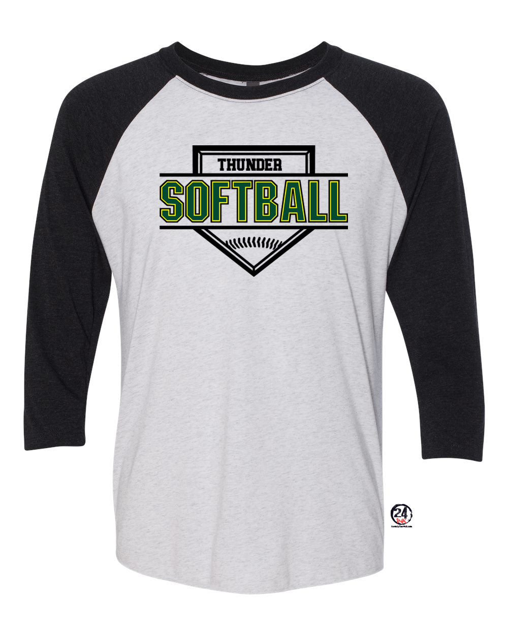 Green Thunder Design 1 raglan shirt