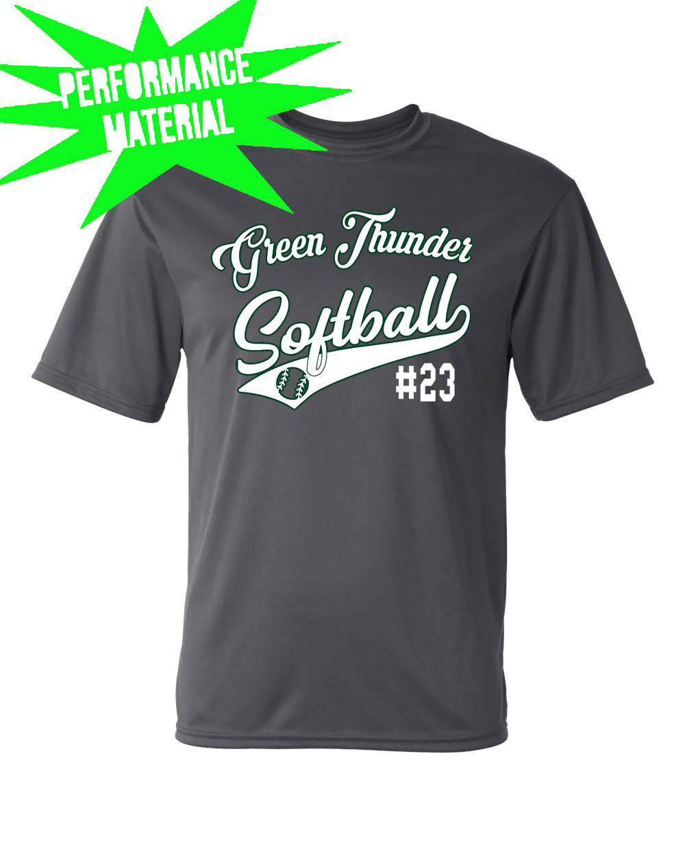 Green Thunder Performance Material T-Shirt Design 2