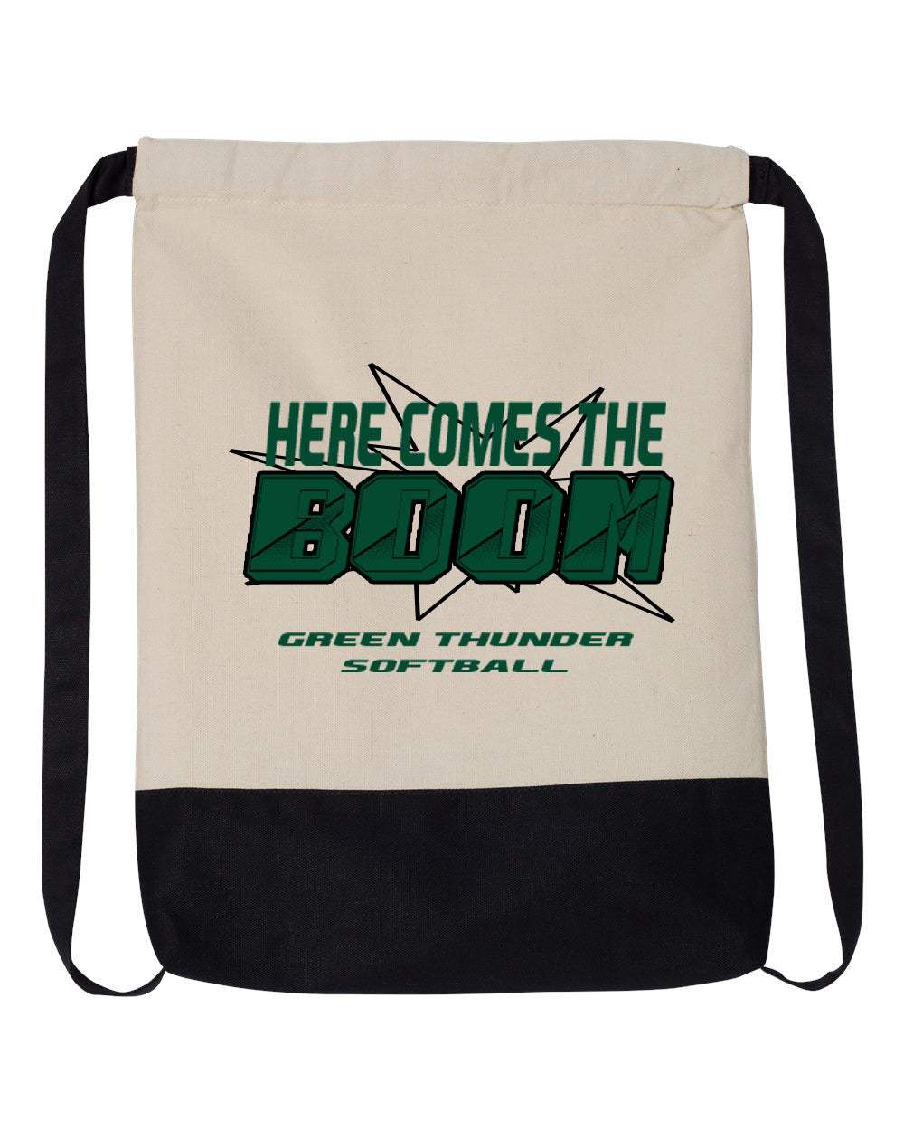 Green Thunder Design 3 Drawstring Bag