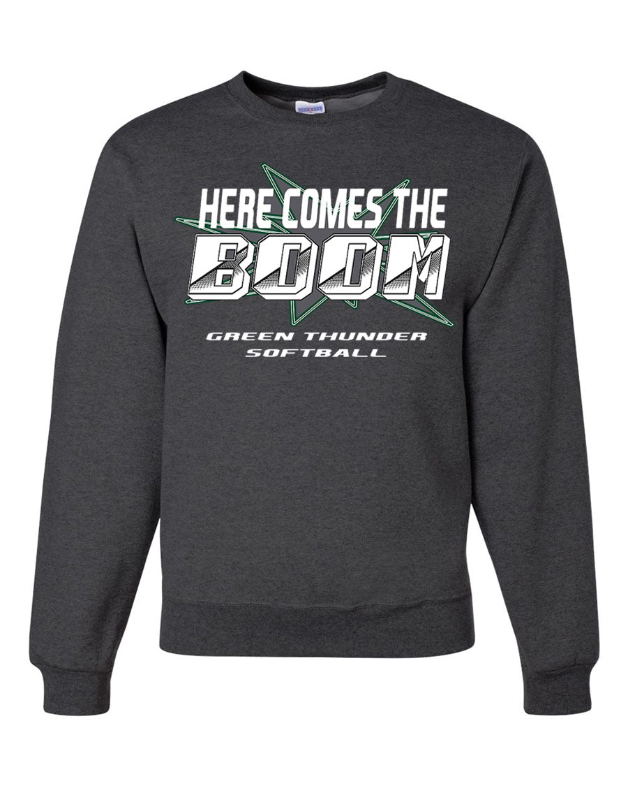 Green Thunder Design 3 non hooded sweatshirt