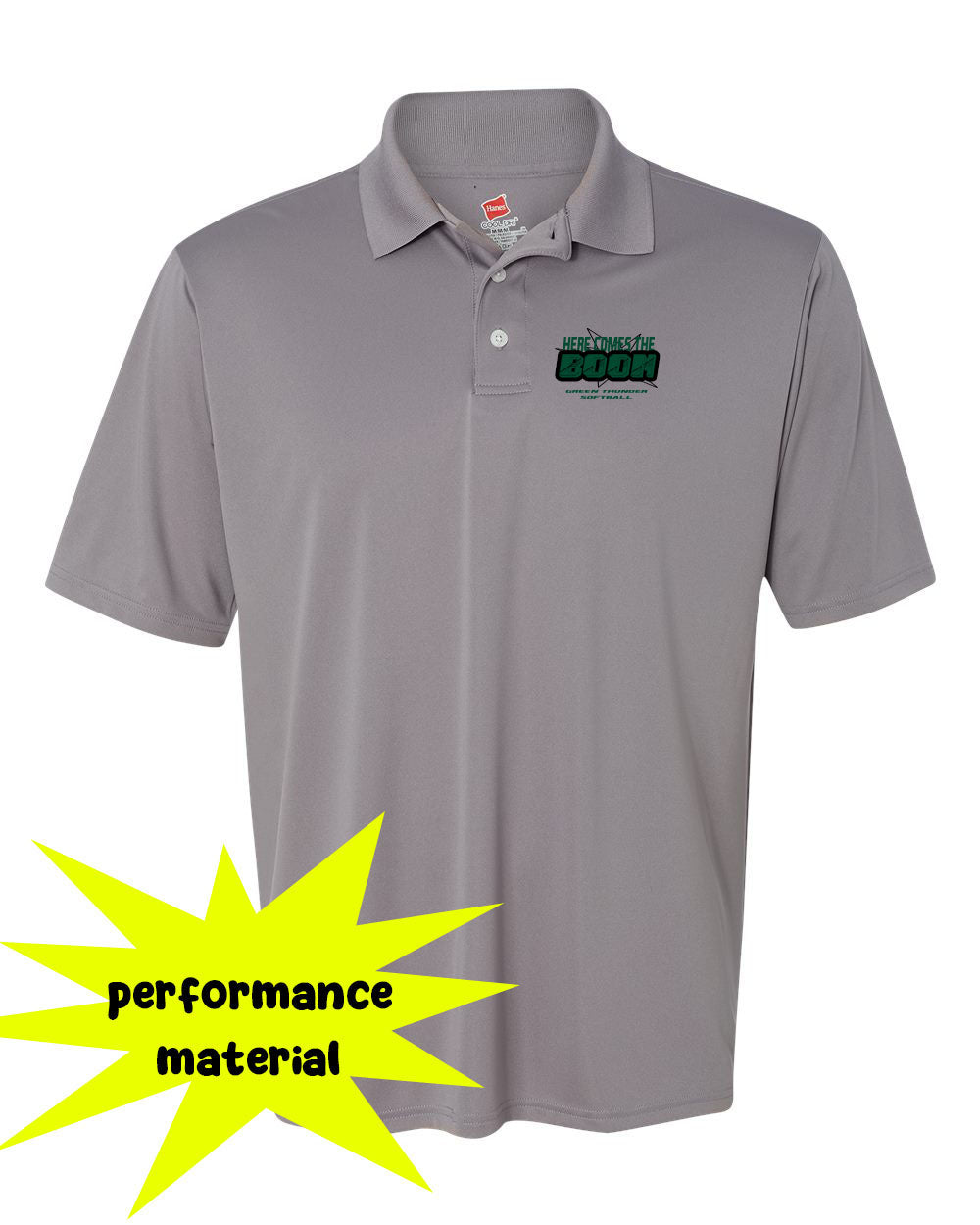 Green Thunder Performance Material Polo T-Shirt Design 3