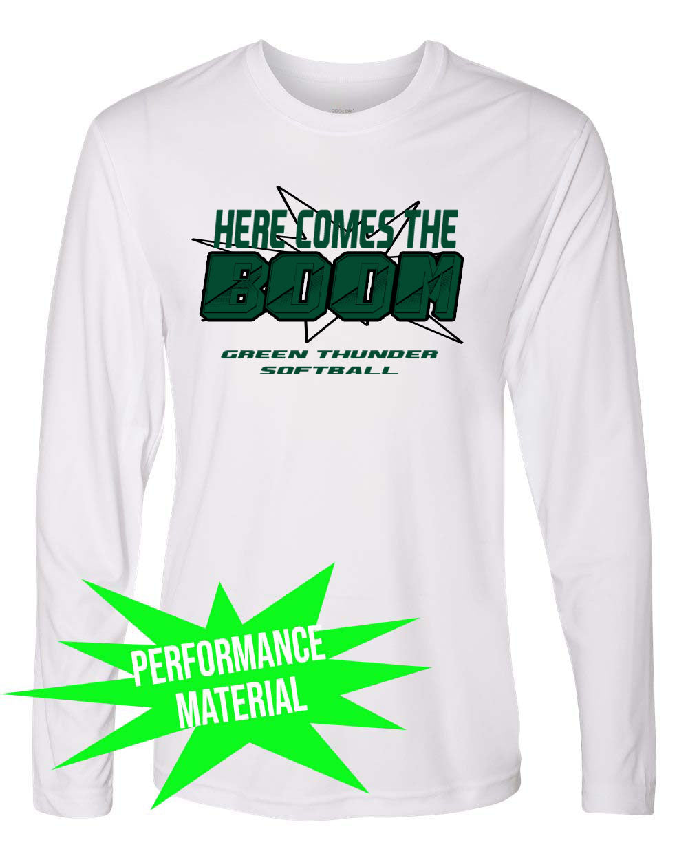 Green Thunder Performance Material Long Sleeve Shirt Design 3