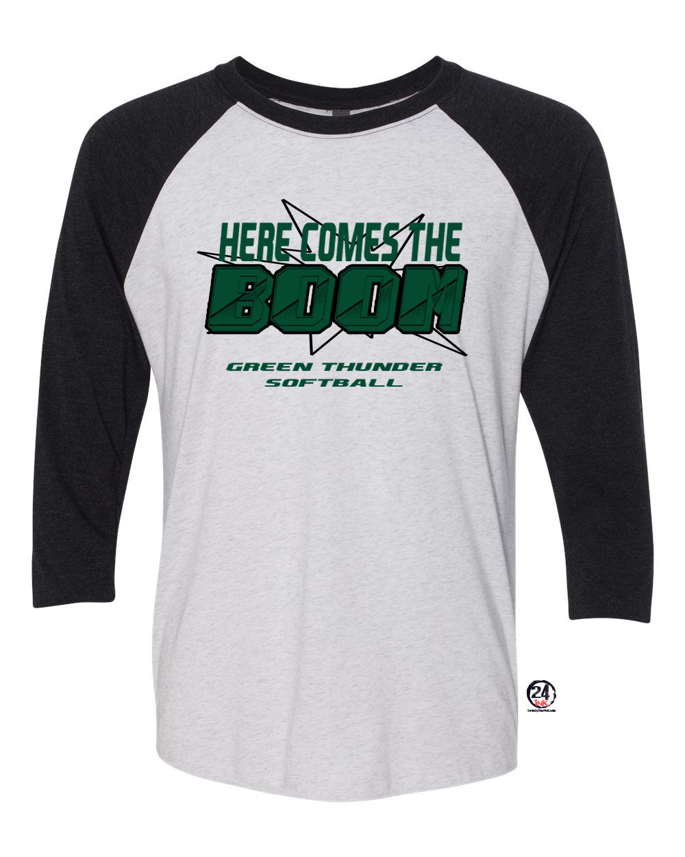 Green Thunder Design 3 raglan shirt