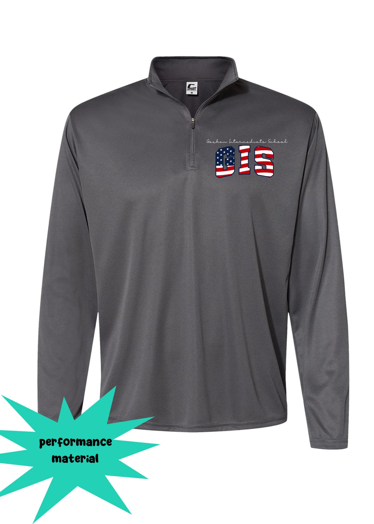 Goshen School Quarter Zip Long Sleeve Design 8