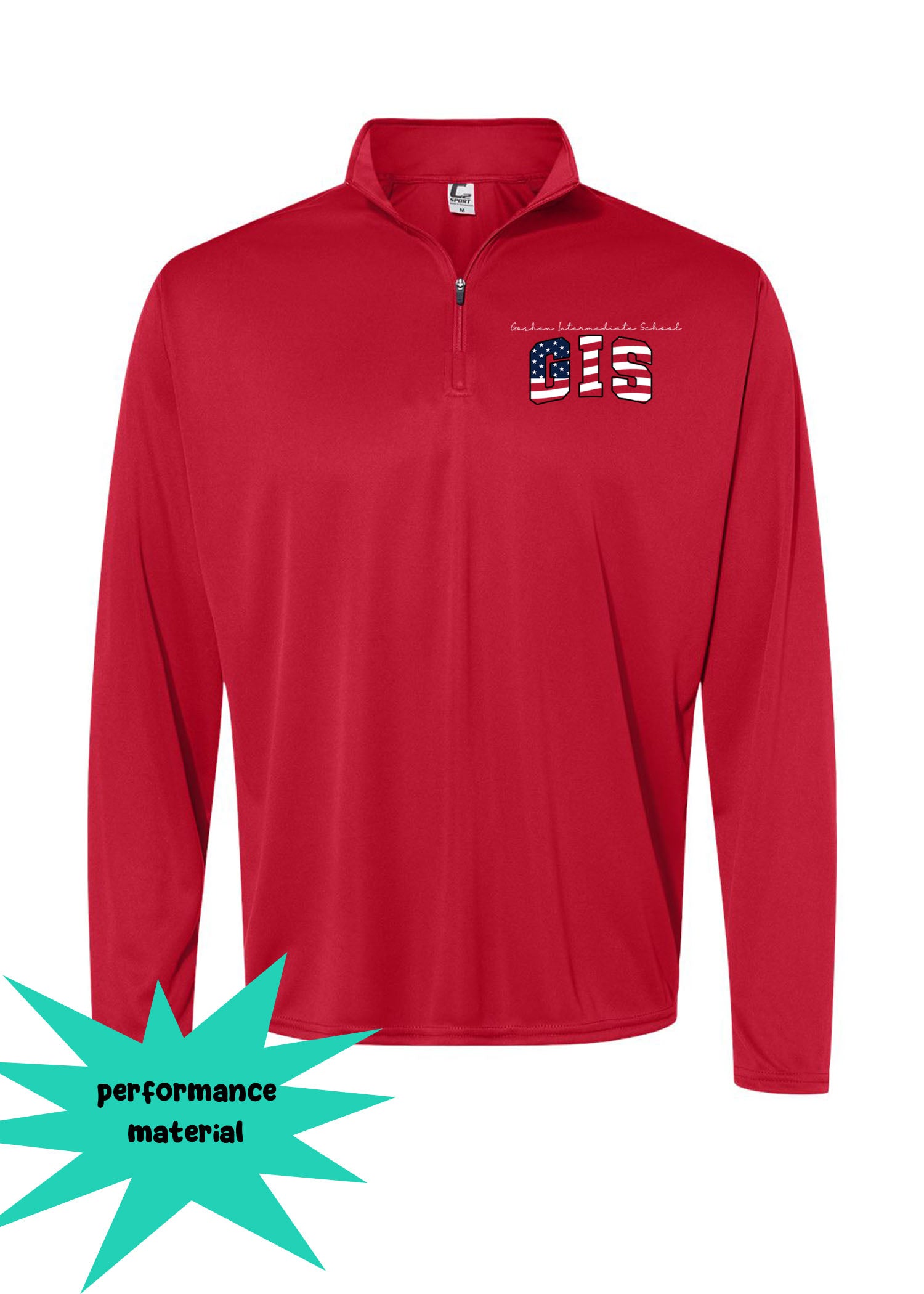 Goshen School Quarter Zip Long Sleeve Design 8